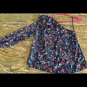 JCrew adorable 1 shoulder star top Size 6P Perfect